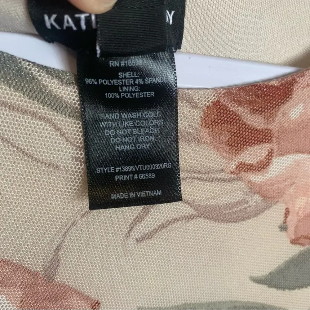 Kate And Lily Floral Midi Stretchy Mesh Overlay Sheath Dress Women’s Size 6 - Picture 8 of 9